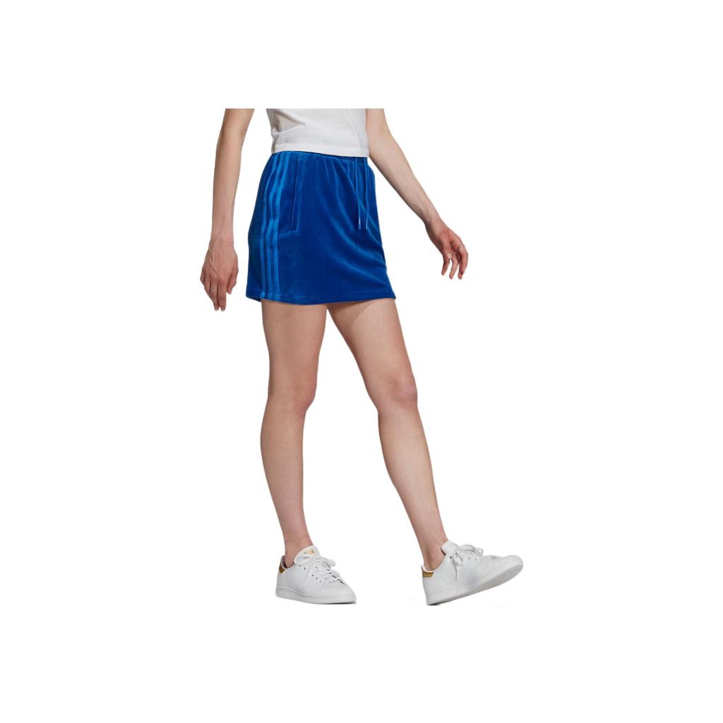 Adidas Originals X Jeremy Scott Collaboration Solid Color Elastic Waist Drawstring Comfortable Casual Skirt Women Skirts Blue H53362