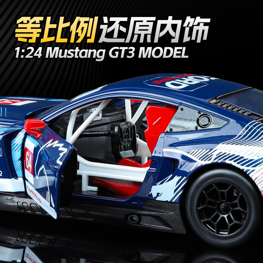 CCA Official Authorized 1:24 Static Ford Mustang GT3 Decals Version Alloy Car Model Exquisite Toy Car Boys Gift Collectibles