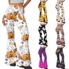 Women Casual Halloween Printed Flared Yoga Pants High Waist Stretch Bell Bottom Trousers for Fitness and Everyday Wear