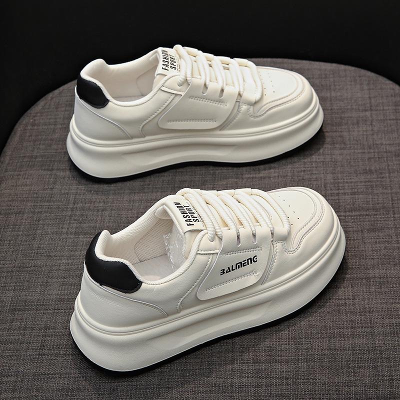 

Женские белые кроссовки: Стройнящие, Дышащие, На толстой подошве, Нескользящие, Модные и Универсальные для Осени 2025. 39 чёрный