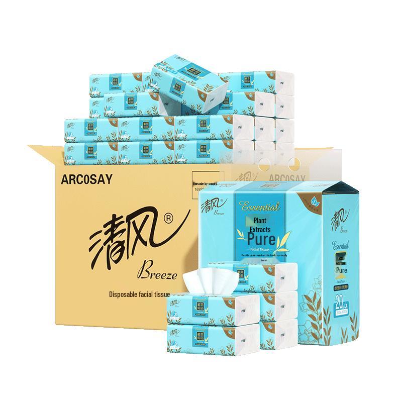 Qingfeng 3-Ply Facial Tissues (100 Sheets x 20 Packs)