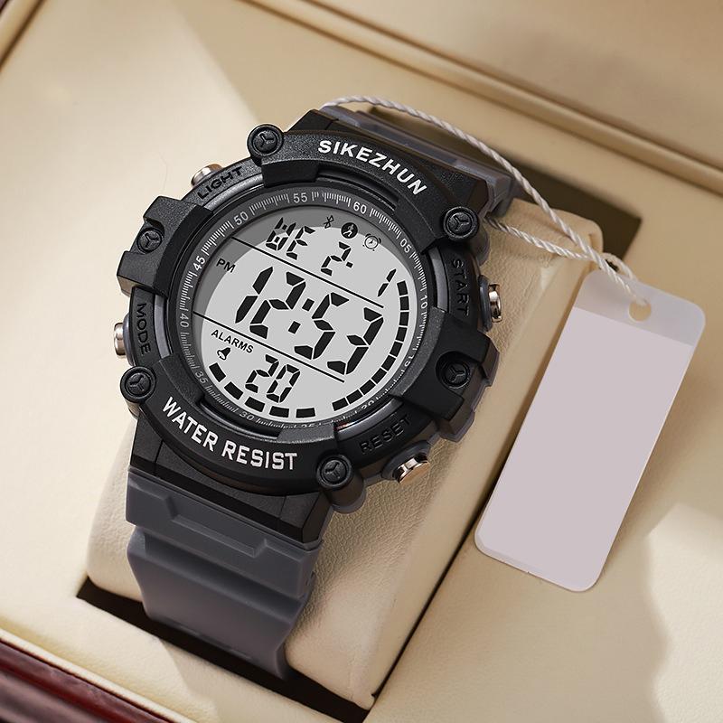 

Sports Electronic Watch for Man Outdoor Sport Watch Stopwatch Waterproof Calendar Digital Clock Wristwatch for Boys Student Teen A9357-Gray