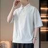 VANCAMEL Men's Casual Jacquard Short Sleeve T-Shirt