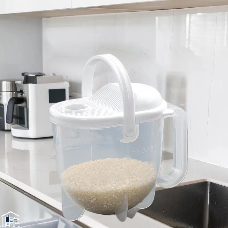 Portable Rice Strainer With Handle Rice Wash Strainer Bowl With Lid Convenient Multifunctional Kitchen Items For Grain Beans