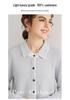 Women's Pure Cashmere Stripe Knit Polo Collar Cardigan Sweater - Autumn/Winter Long Sleeve