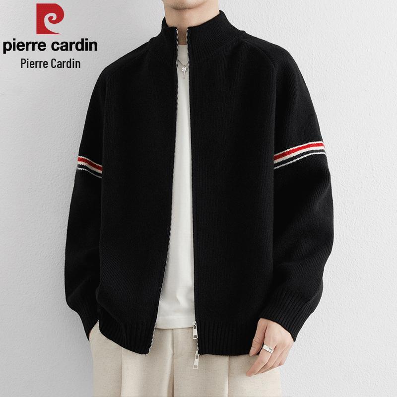 Pierre Cardin Men's Stand Collar Zipper Knit Cardigan