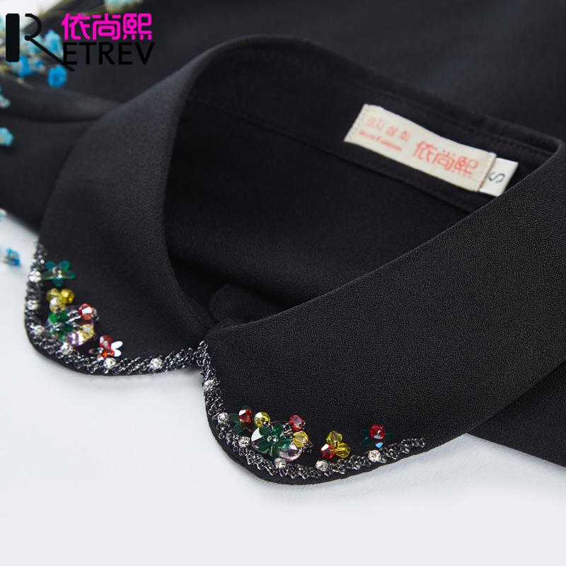 Elegant Sequined Fake Collar Shirt Women Blouse Half Shirt Beaded False Collars Woman Detachable Removable Faux Col Neckwear Tie