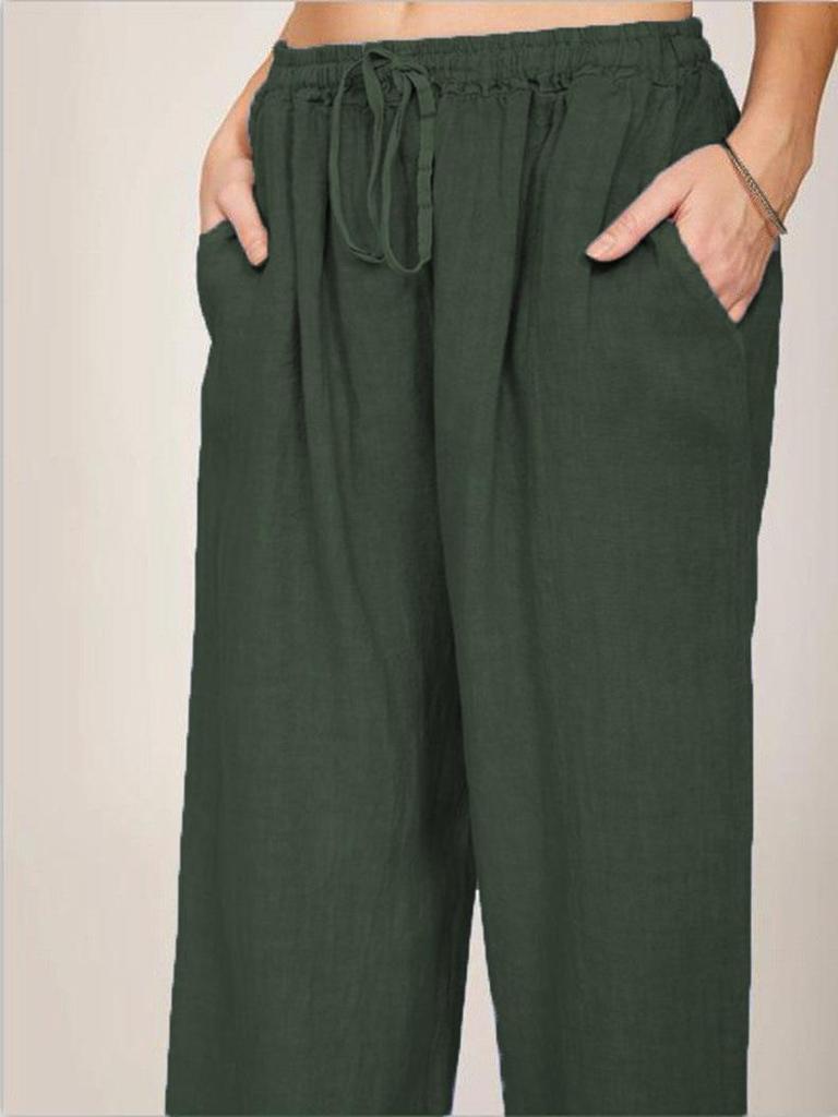 2025 Women's Plus Size Loose Cotton & Linen Casual Long Pants