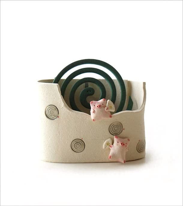 Stylish mosquito coil holder, ceramic, pig design