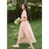 French Style V-Neck Puff Sleeve Midi Dress