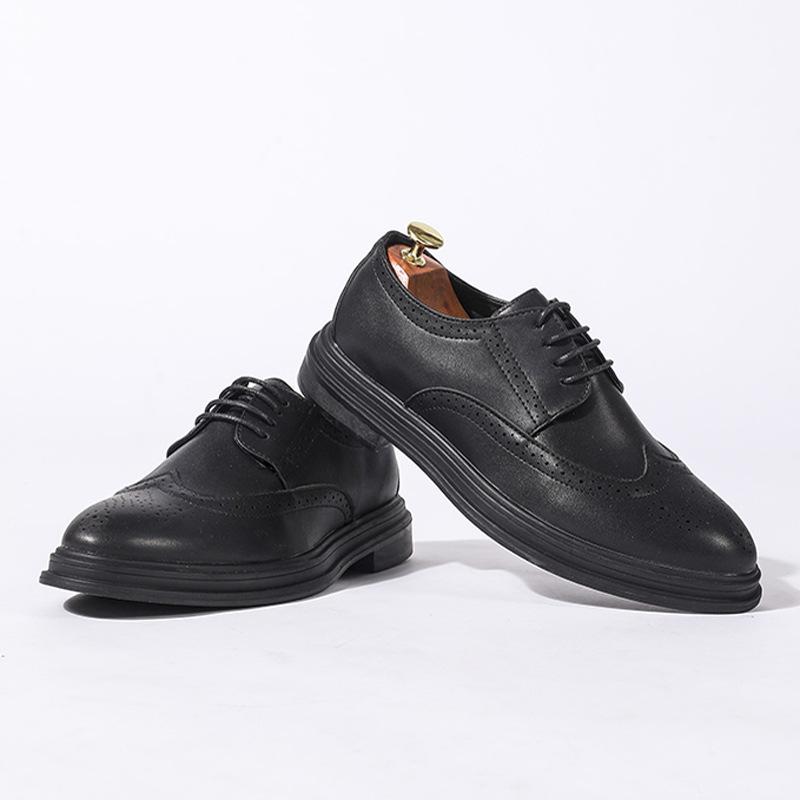 Leather shoes 22 autumn new British style dress office shoes business block casual