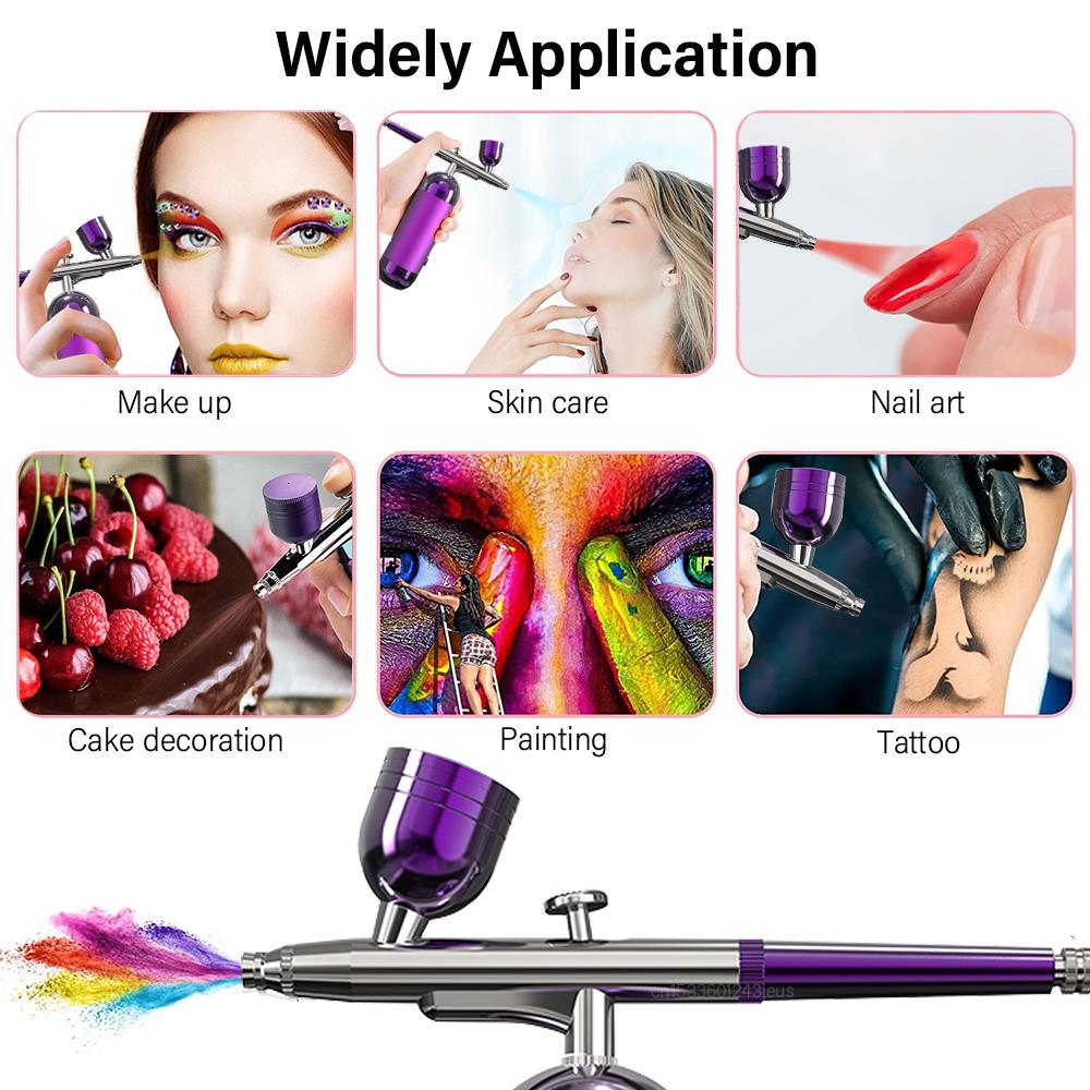 Airbrush Nail with Compressor Portable Airbrush for Nails Art Painting Cake Crafts Air Brush with Compressor Nails Art Spray