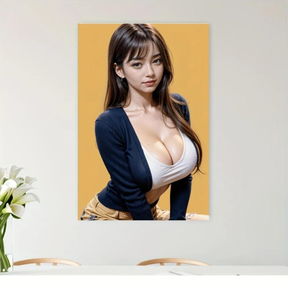 VHMD Arte da Parete in Metallo Donna Astratta Decorazione per Soggiorno Caffetteria Bar Casa