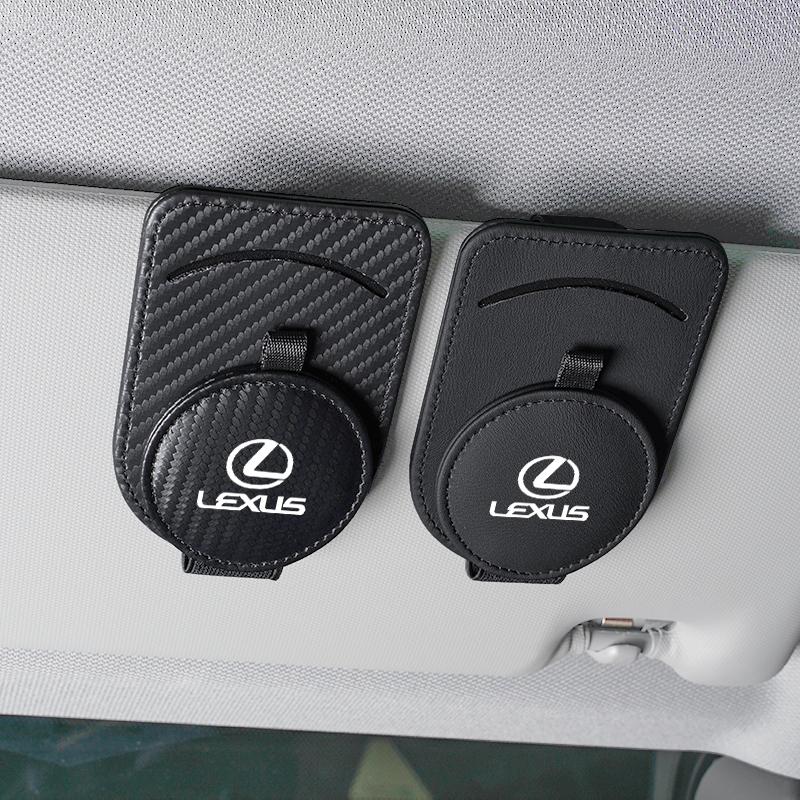1Pcs Carbon Fiber / Leather Car Glasses Clip ID Card Clamp For Lexus F-SPORT ES RX NX LS UX LM LX GX LC RZ IS CT GS RC HS SC TX
