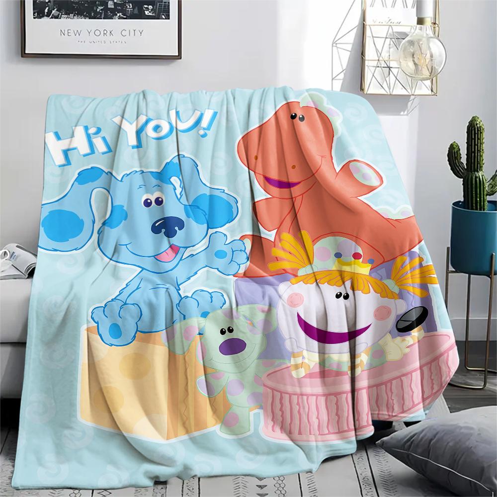 1 Manta de Franela con Estampado de Blue's Clues, Alta Calidad para Todas las Estaciones, Decoración del Hogar, Calidez y Comodidad, Perfecta para Regalos de Navidad