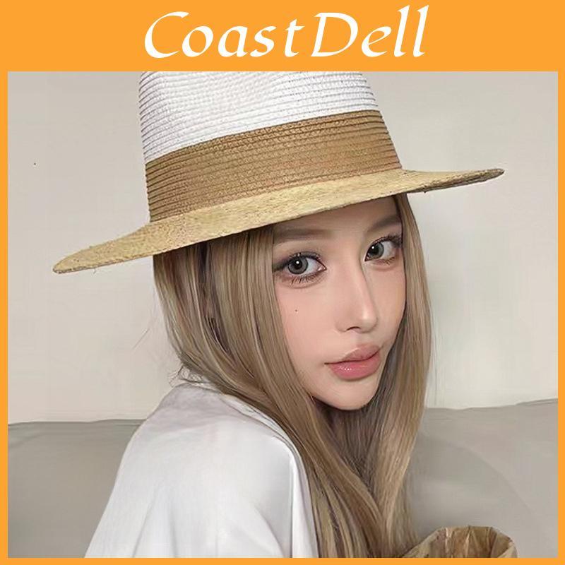 Summer Straw Hat With Large Brim For Sun Protection And Outdoor Beach Wear