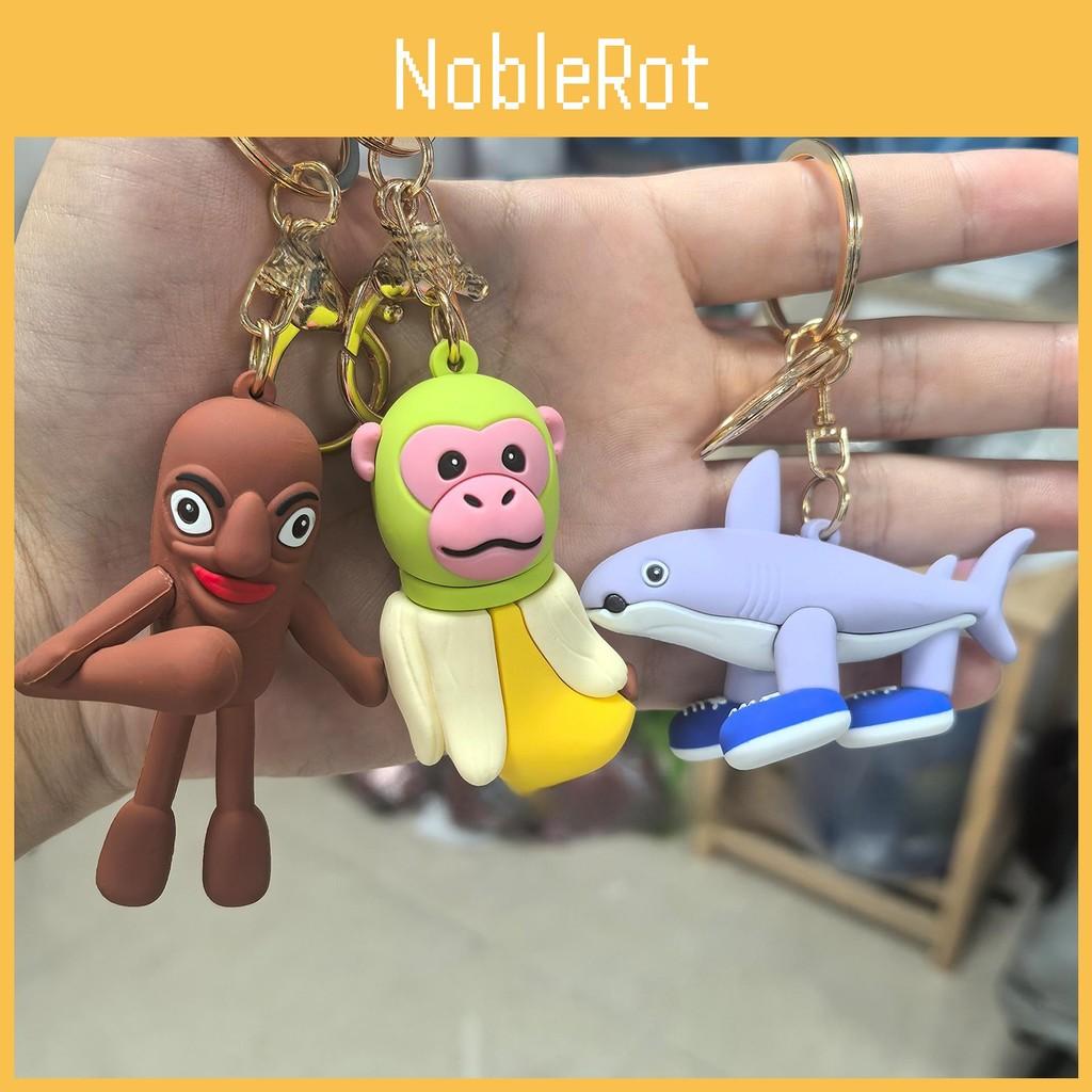Al Italian Brainrot Tungtungtung Sahur Keychain Shark Cartoon Figure Toy Pendant