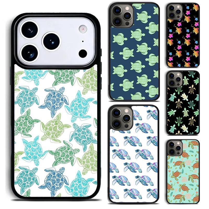 Cute Turtles Painted Phone Case For iPhone 17 16 15 14 13 12 11 Pro Max Plus 17Air Soft Silicone Cover