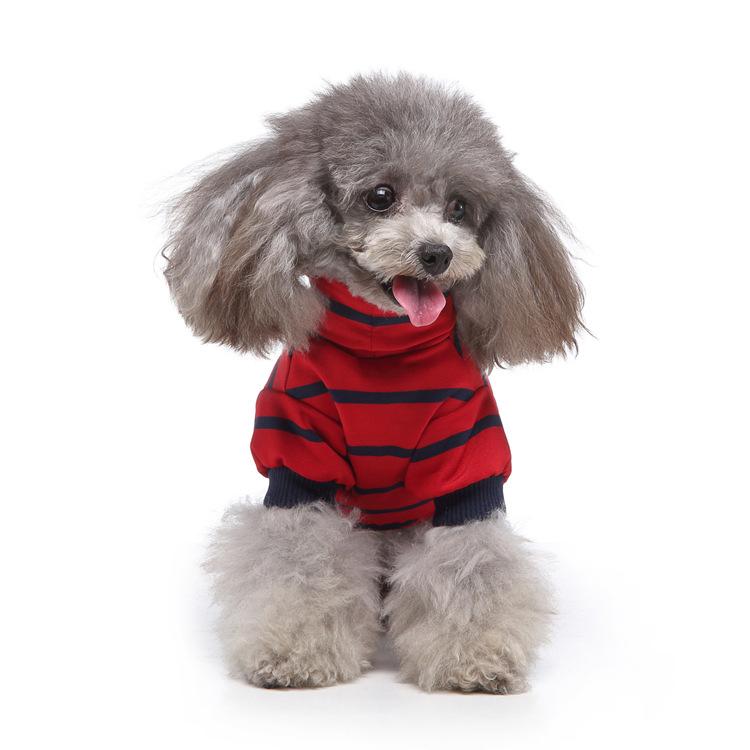 Roupas para animais de estimação roupas para casa listrado roupas para cães pijamas de gola alta roupas para cães de estimação roupas de quatro patas