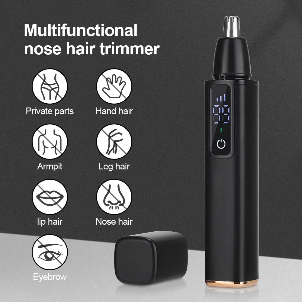 Electric Nose Hair Trimmer Underarm Face Eyebrow Clean Trimmer Mini Hair Clipper 360° Automatic Nose Hair Remover for Men Women