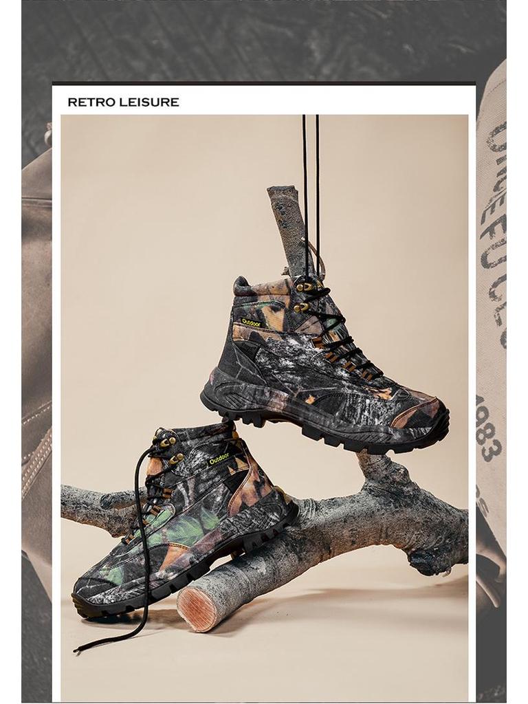 Men's Camouflage Combat & Hiking Tactical Boots for Outdoor and Mountain Climbing