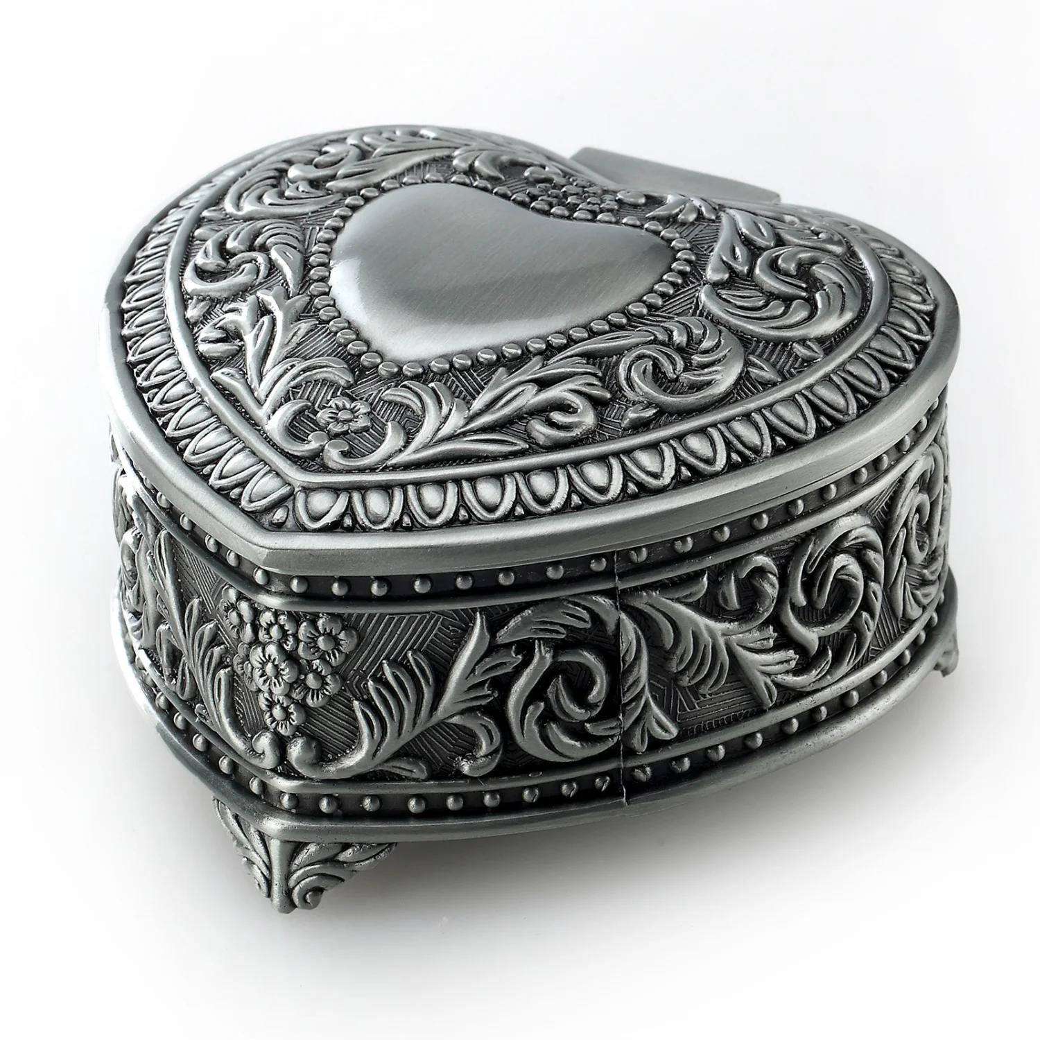 Музыкальная шкатулка в китайском стиле, ретро, из сплава, рельефная, в форме сердца, пружинная, музыкальная шкатулка, украшение для дома, музыкальная шкатулка, подарок на день рождения ZG122