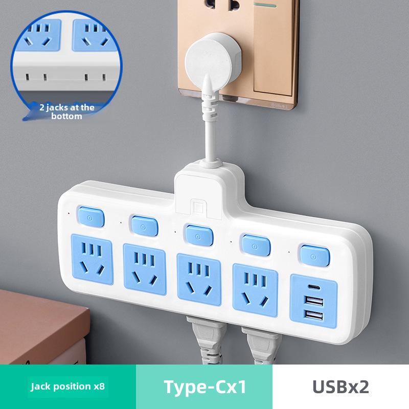 Multifunction USB Nightlight Power Strip with Wireless Multi-Switch and One-to-Many Conversion Sockets.