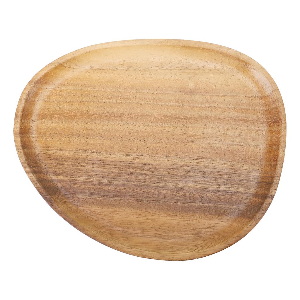 Dinner Plate Walnut Wood Japanese Style Unique Reusable Serving Food Plate for Dessert Snack Fruit