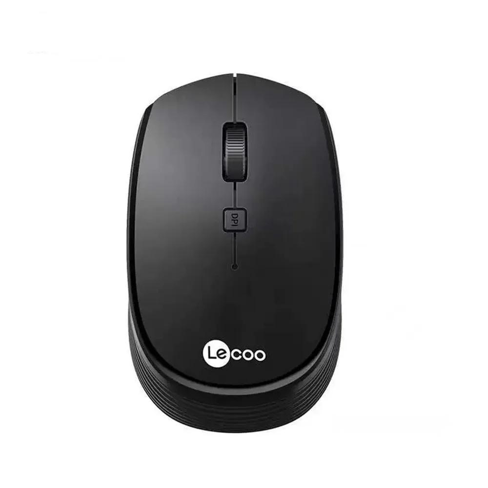 Lenovo Lecoo WS202 2,4 GHz Kabellose Maus, Büromaus, 4 Tasten, Stummschaltung, ergonomisches Design mit 3 einstellbaren DPI für PC, Laptop, Schwarz