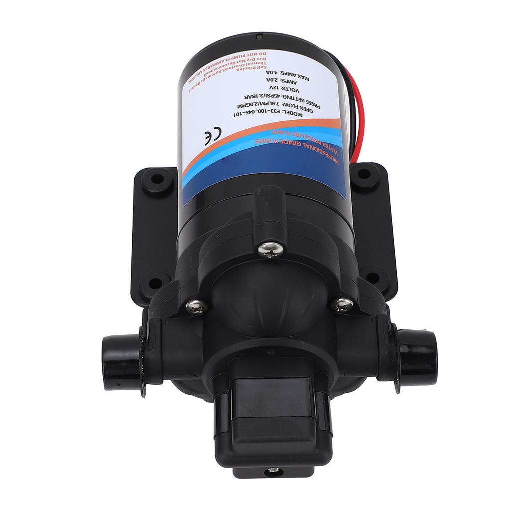 Selbstansaugende Membranwasserpumpe, 12 V DC, 2,0 GPM, 45 PSI, Frischwasserpumpe für Wohnmobile, Marine, Yacht, Caravan