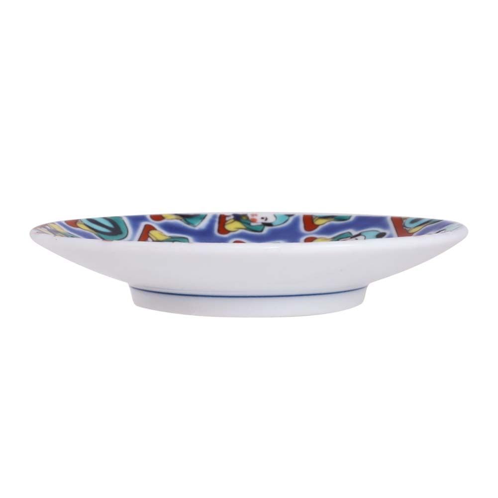 KISSYO Kutani ware ceramic featuring a lucky charm Made in Features a vibrant and stylish Suitable for use with ClickPost Japanese-made plate, 9.5cm,