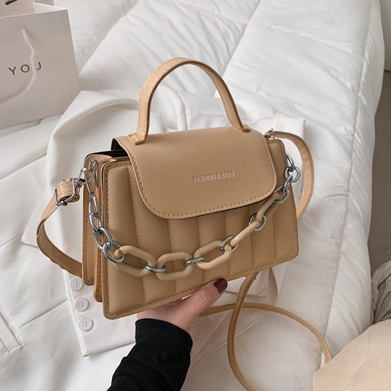 Vintage Solid Color Fashion Shoulder Handbags Women Flap Messenger Bag Small PU Leather Crossbody Bags Female Purse
