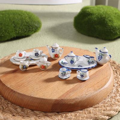 Miniatur Porzellan Teetasse Set Geschirr Küche Puppenhaus Teekanne Diy Spielzeug