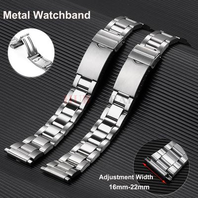 16mm-22mm Watch Band Stretch Adjustment Expansion Strap Stainless Steel Watchband Metal Strap Replacement for Samsung for Seiko
