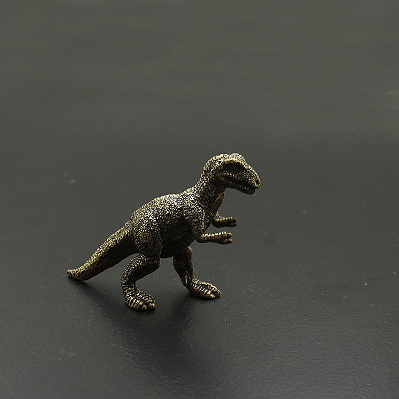 Случайный цвет Античная латунь Фигурки динозавров Тираннозавр Спинозавр Трицератопс Винтажные медные украшения Чайный питомец для декора