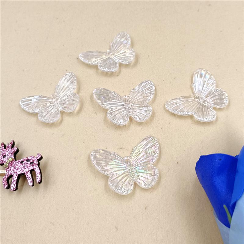 30Pcs 40*30mm Laser Color Single Hole Butterfly Pendant Creative AB Color Beads DIY Accessories for Jewelry Making