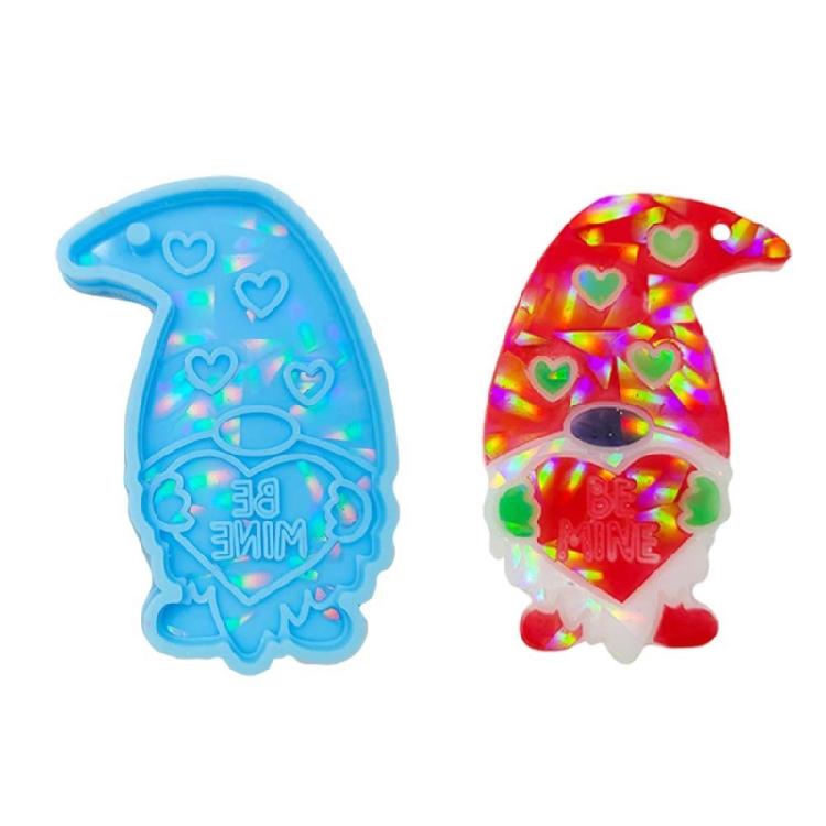 Holographic Resin Molds Christmas Gnome Silicone Molds Resin Pendant Molds