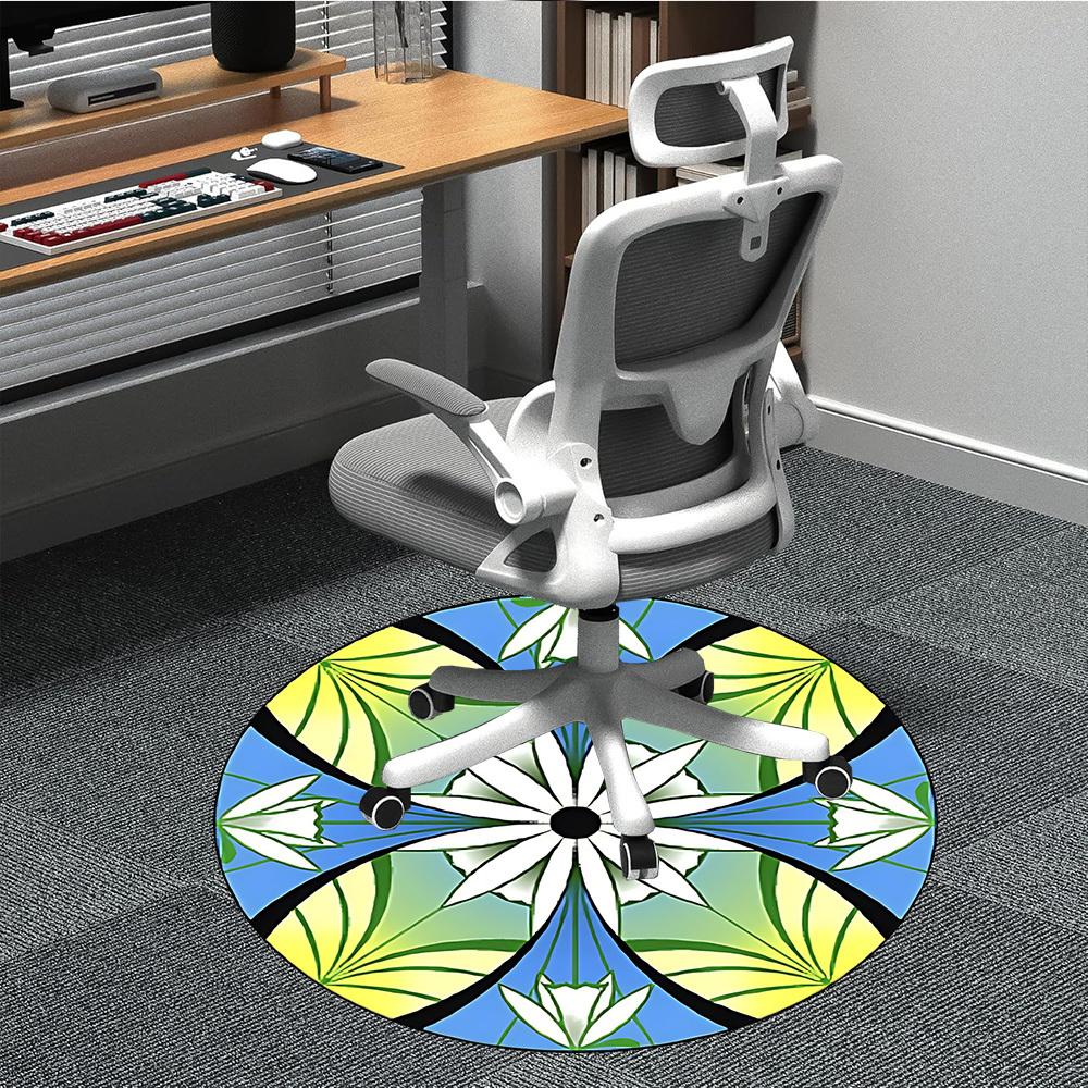

1pc Floral Mandala Pattern Chair Carpet for Office, Soft Comfortable Mat For Office, Living Room, Bedroom, Machine Washable Carpet yy251112042 80cm by 80cm