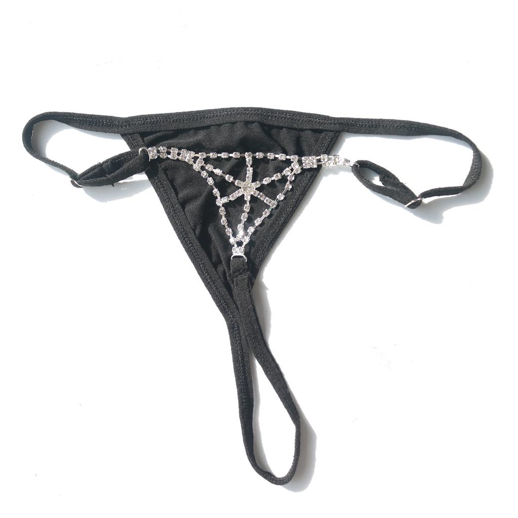 European And American New Trend Super Flash Rhinestone Women'S Underwear Body Chain Thin Belt Adjustable Sexy Nightclub Party