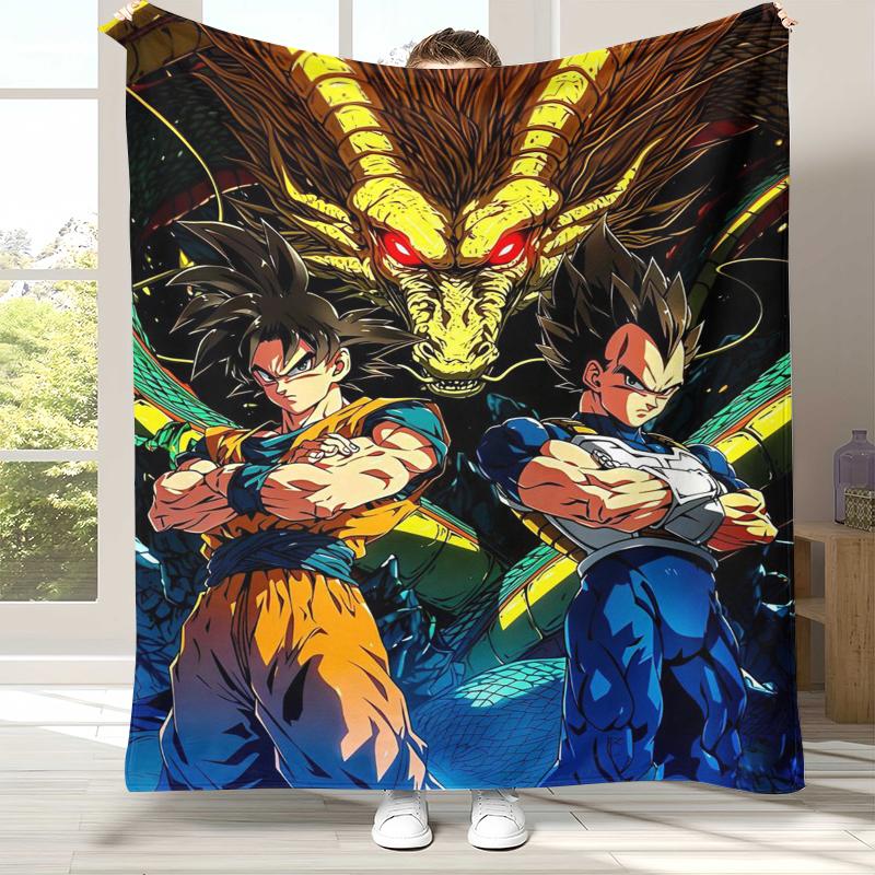 

Anime D-Dragon Ball Game Cartoon Flannel Blanket,Ultra Soft Warm Plush Throw for Home Bedroom Bed Sofa Cover Office Camping 75x90cm