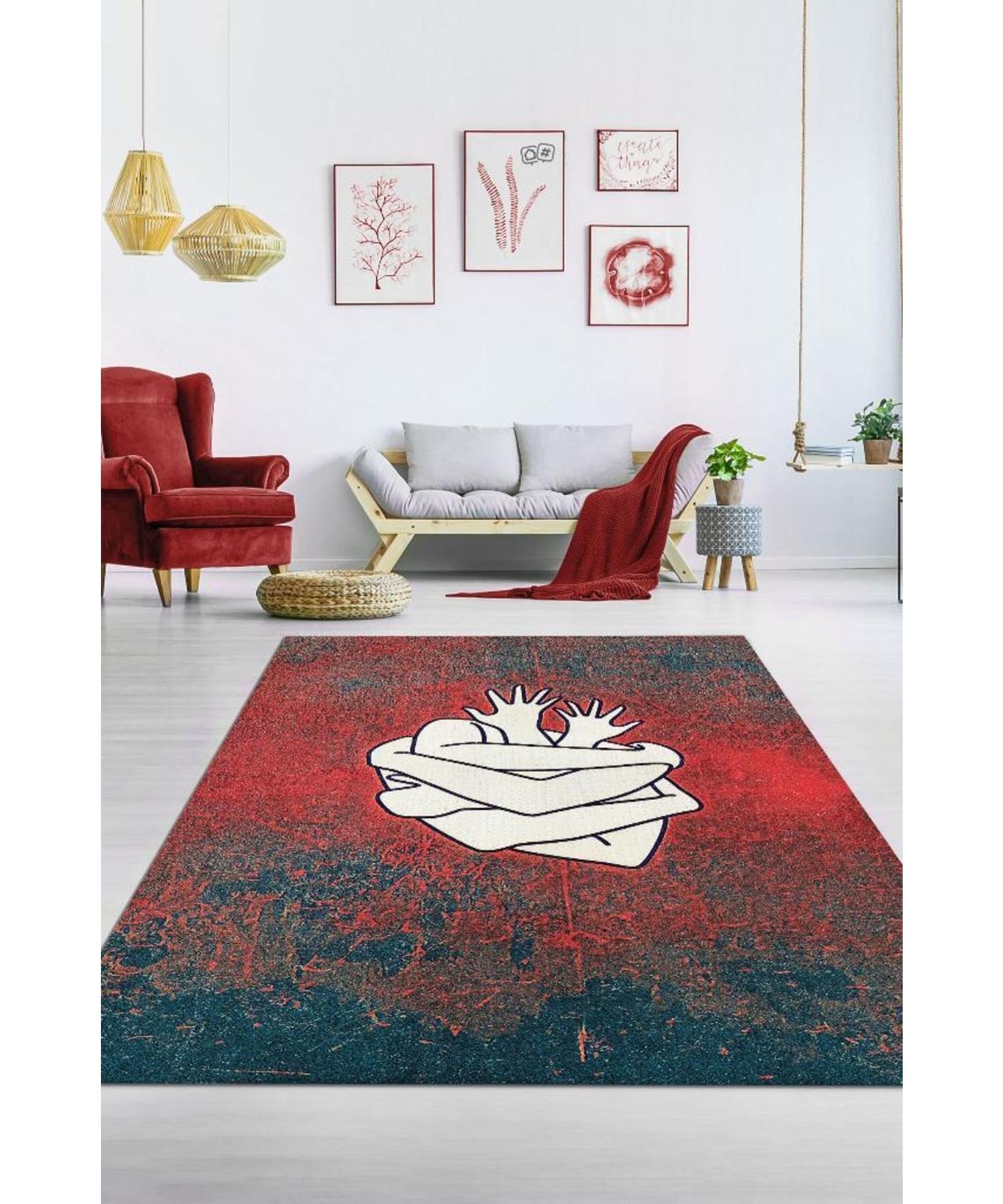 

Wrapped Hearts Woven Based Washable Decorative Home Rug