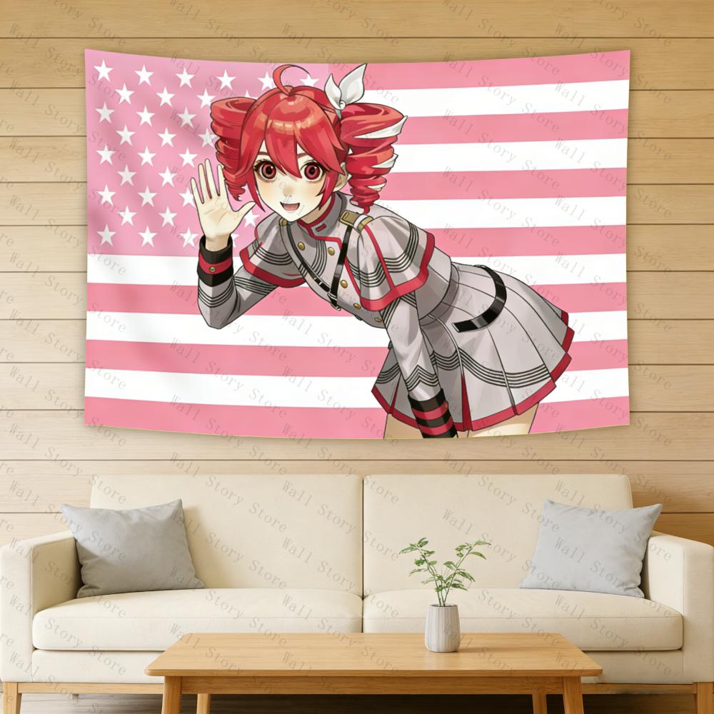 American Flag Tapestry Anime Background Decoration Dormitory Bedhead Tapestry Living Room Tapestry Sofa Background Tapestry