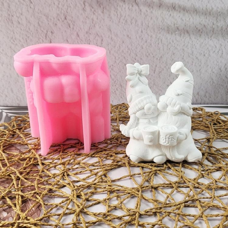 Easy Release Silicone Mold Detailed Gnome Shaped Candle Mold for Dinner Decoration Plaster Mold for Handmade Lover