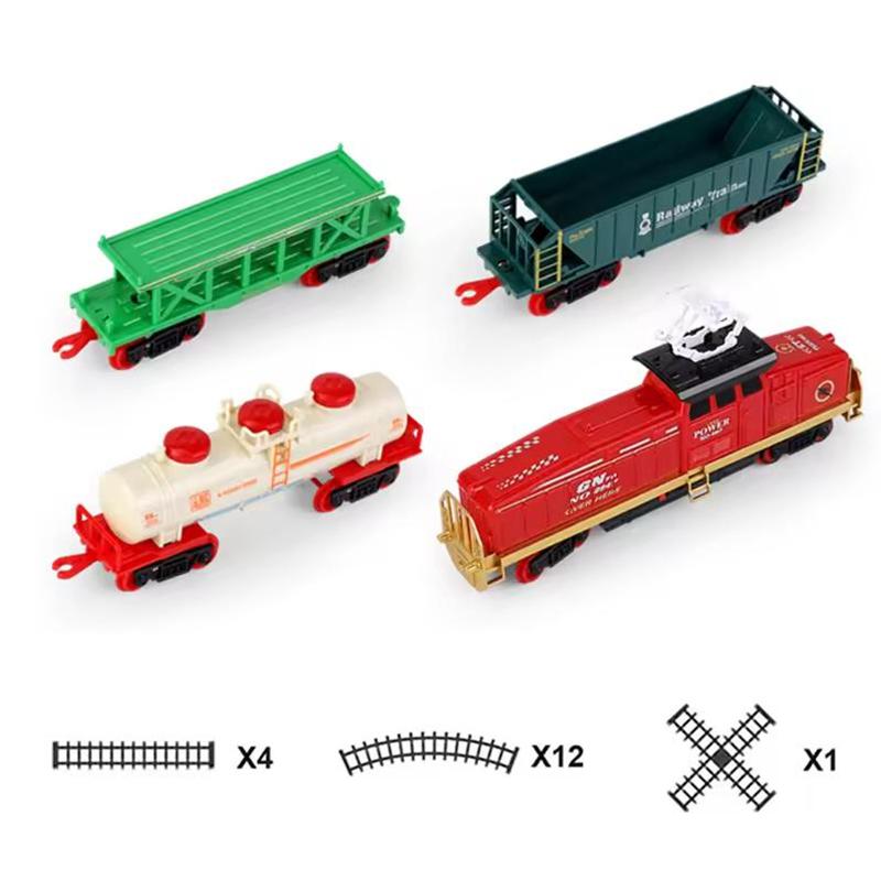 Vintage Electric Train Rail Car Simulation Retro Model with LED Lights & Real Train Sound Train High Speed Rail Kids Toy Set