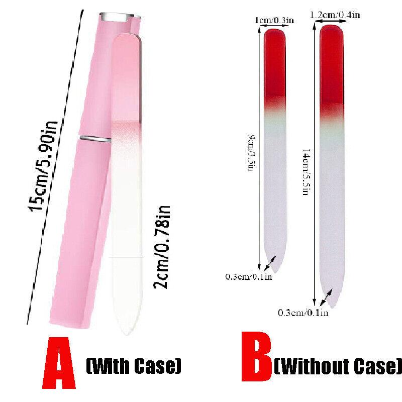 Crystal Glass Nail File Fingernail Pedicure Manicure Finger Buffer Etched Filin