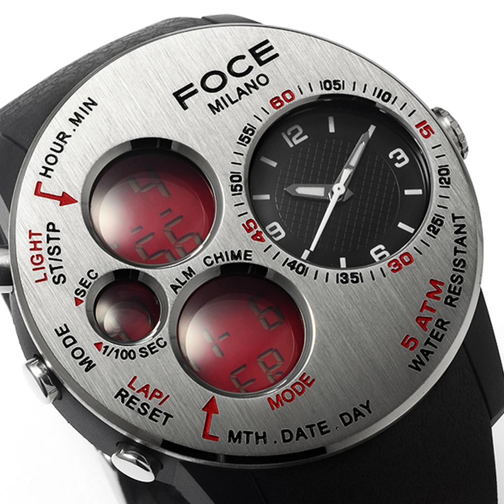 Poche Analog Digital Urethane Band Wristwatch Fm1157W-Rd