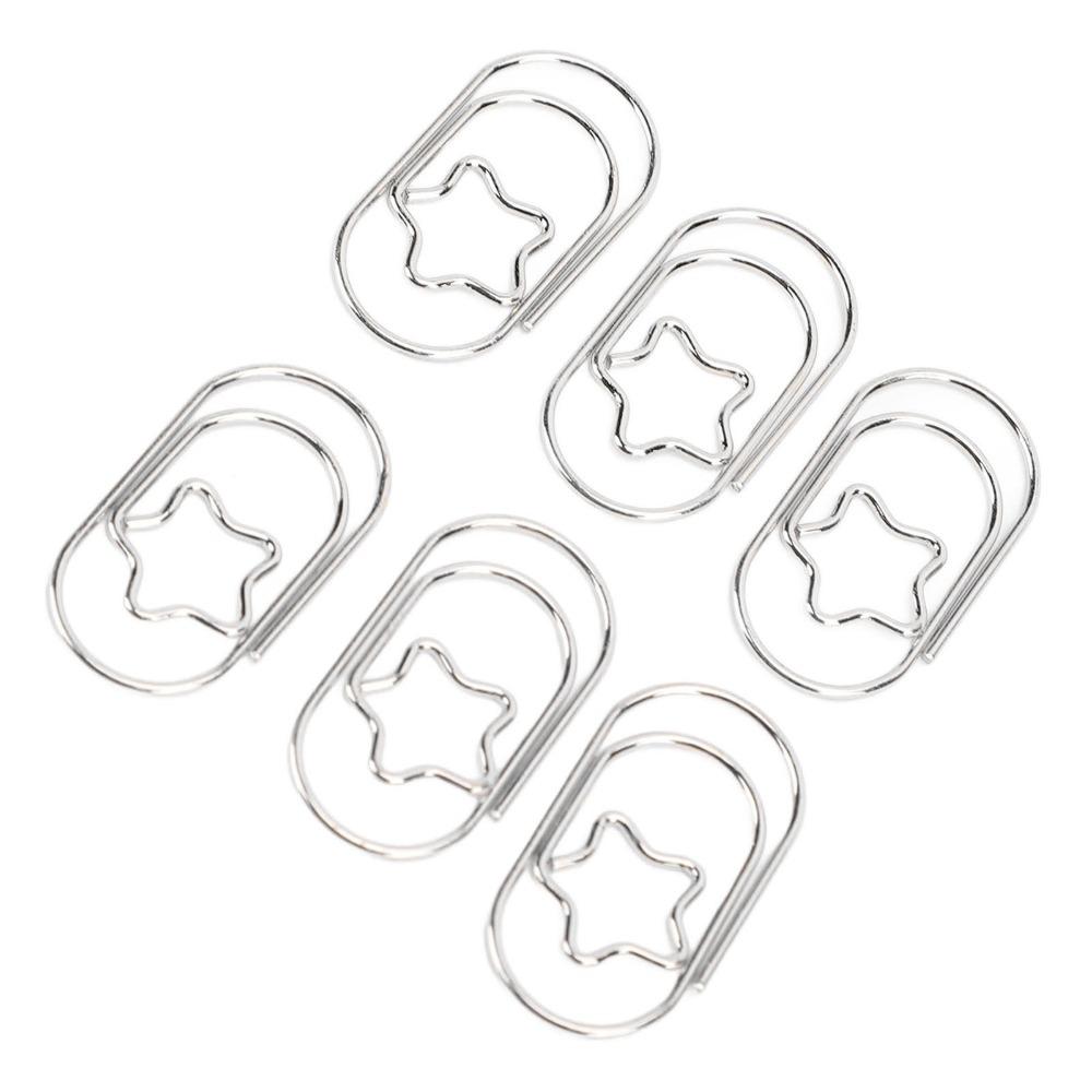300 Peças Clips de Papel em Formato de Estrela Clips de Papel de Aço Inoxidável Organização de Arquivos