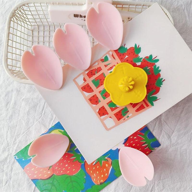 5/10pcs Cherry Blossom Magnetic Bag Clips 3D Flower Food Seal Clips Reusable Grip Stick Potato Chip for Snack Bags Kitchen Home