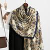 Woman Paisley Printed Shawl Winter Thick Warm Cotton Linen Scarf Wraps Windproof Blanket Scarf Elegant Ethnic Style 180*70Cm
