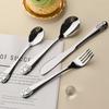 Kids Silverware Set Stainless Steel Kids Fork Spoon And Cutter Set Tableware Funny Bear Flatware Set For Children Toddler